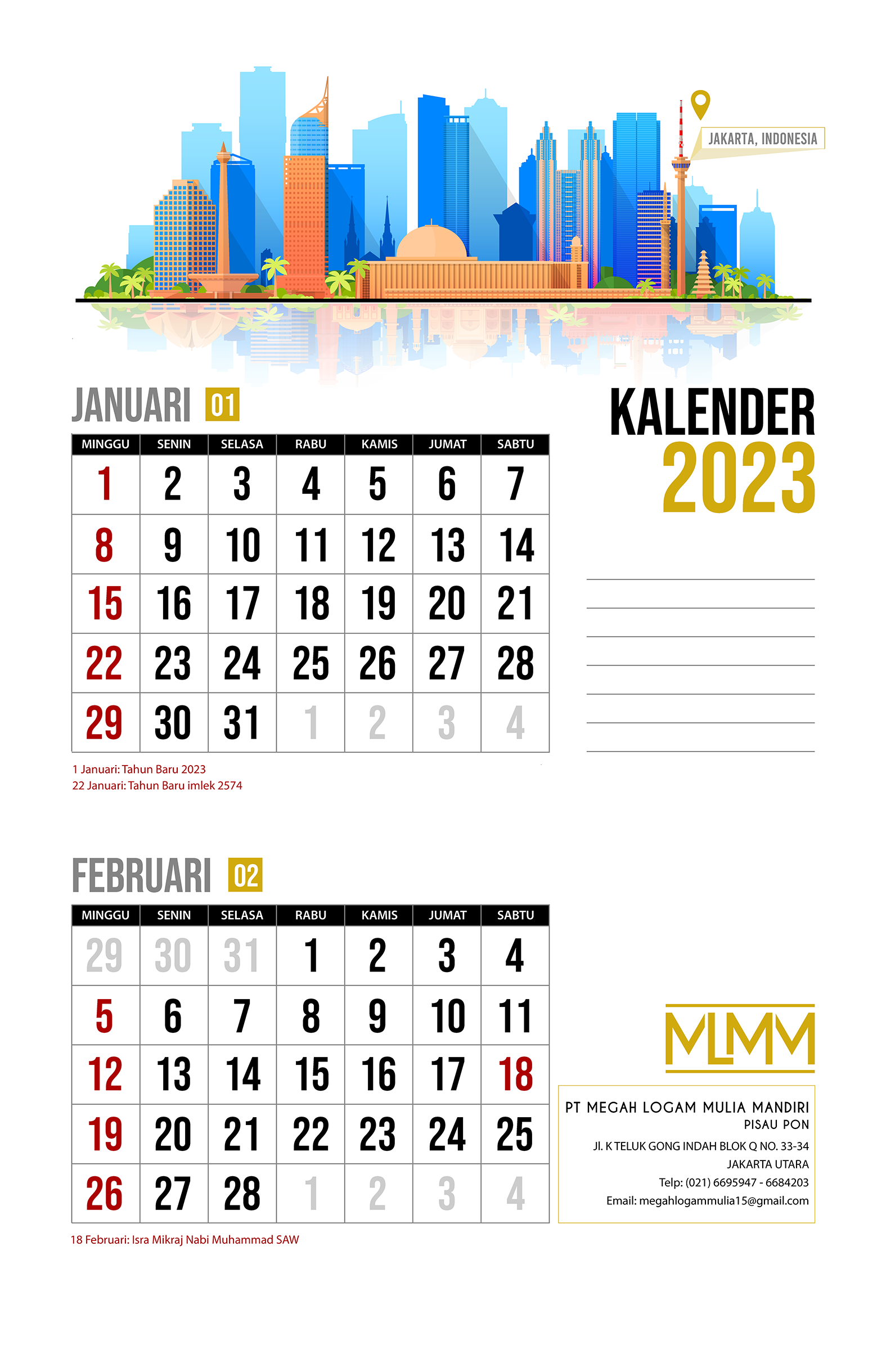 Cetak Kalender 2023 Murah Halaman Moeka Publishing